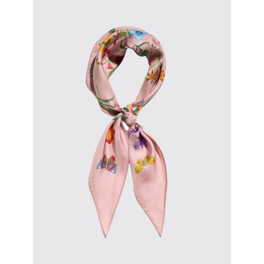 Gucci Women Gucci All-Over Floral Print Diamond-Shaped Pure Silk Scarf